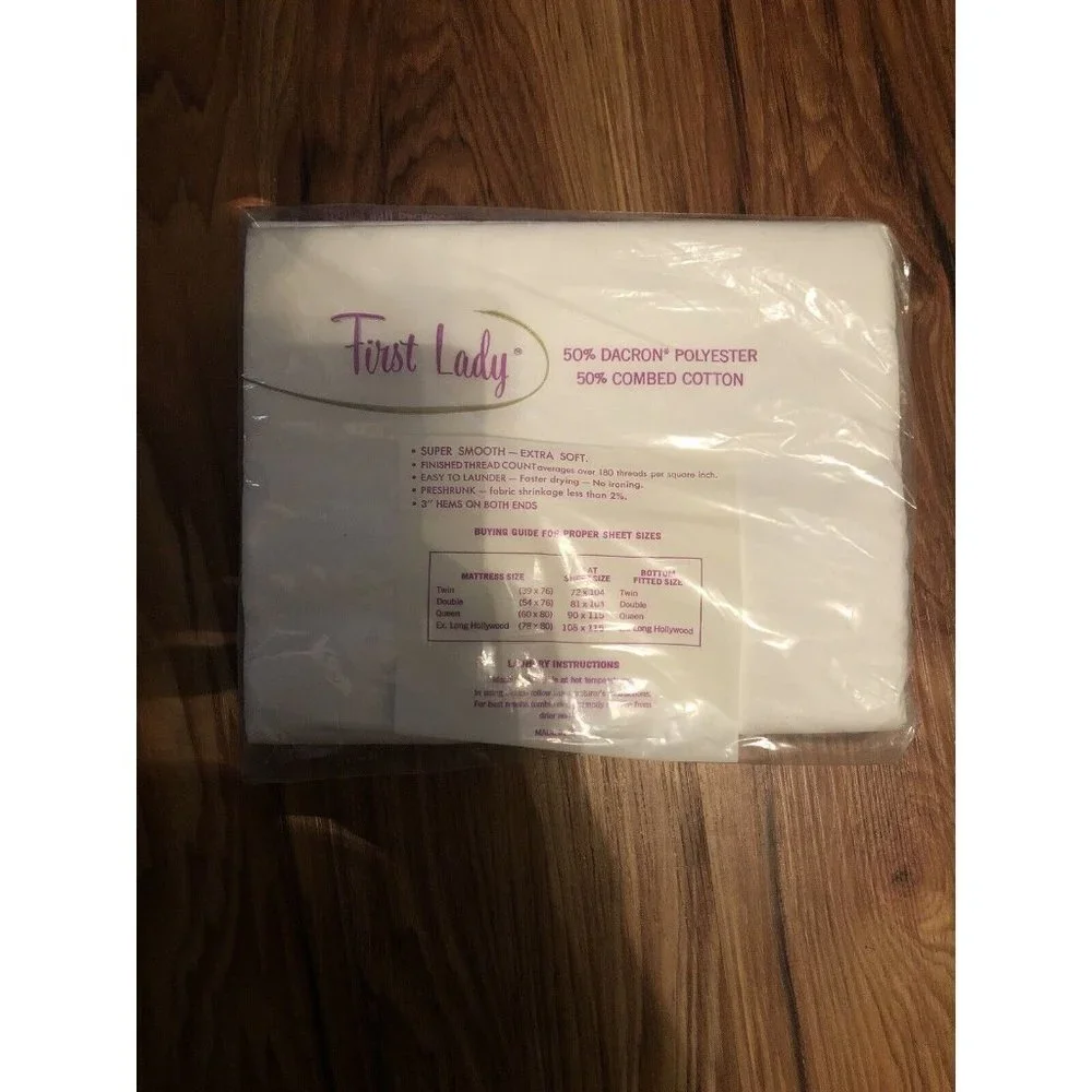 VTG First lady‎ Lady Needs No iron white Flat Sheet